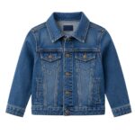 kids denim jacket product image, custom children's denim jacket manufacturer by Eco Jersey