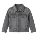 grey kids denim jacket product image, children's grey denim jacket by Eco Jersey