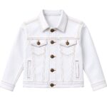 white kids denim jacket product image, children's white denim jacket by Eco Jersey