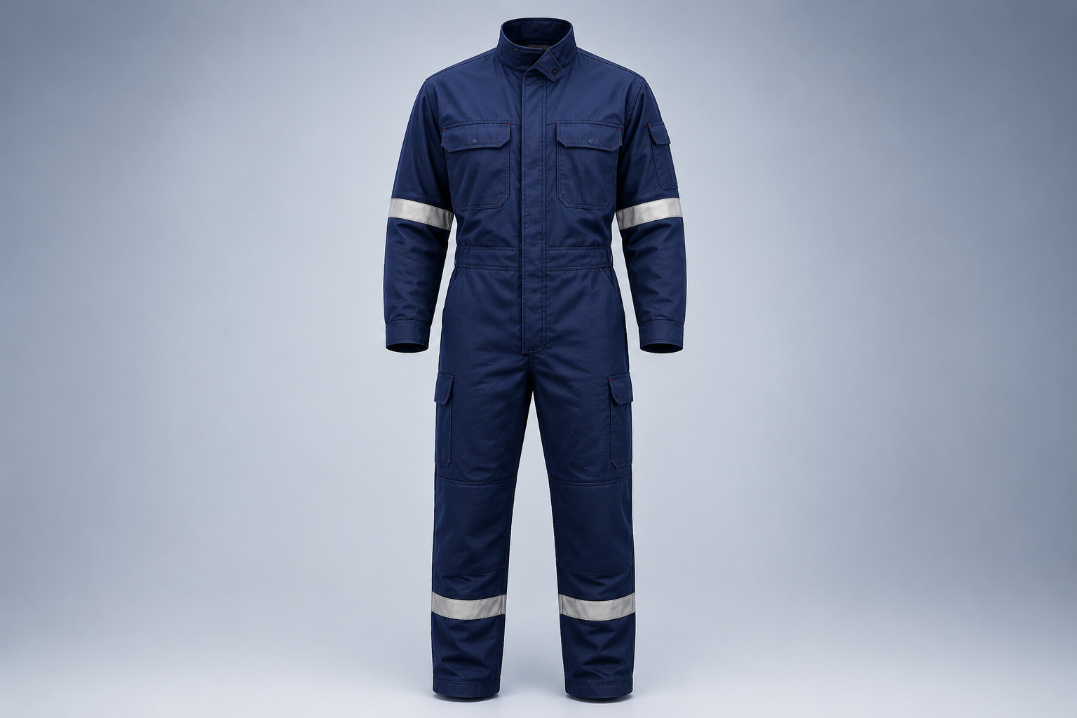 Flame Resistant Workwear — navy flame-resistant coveralls