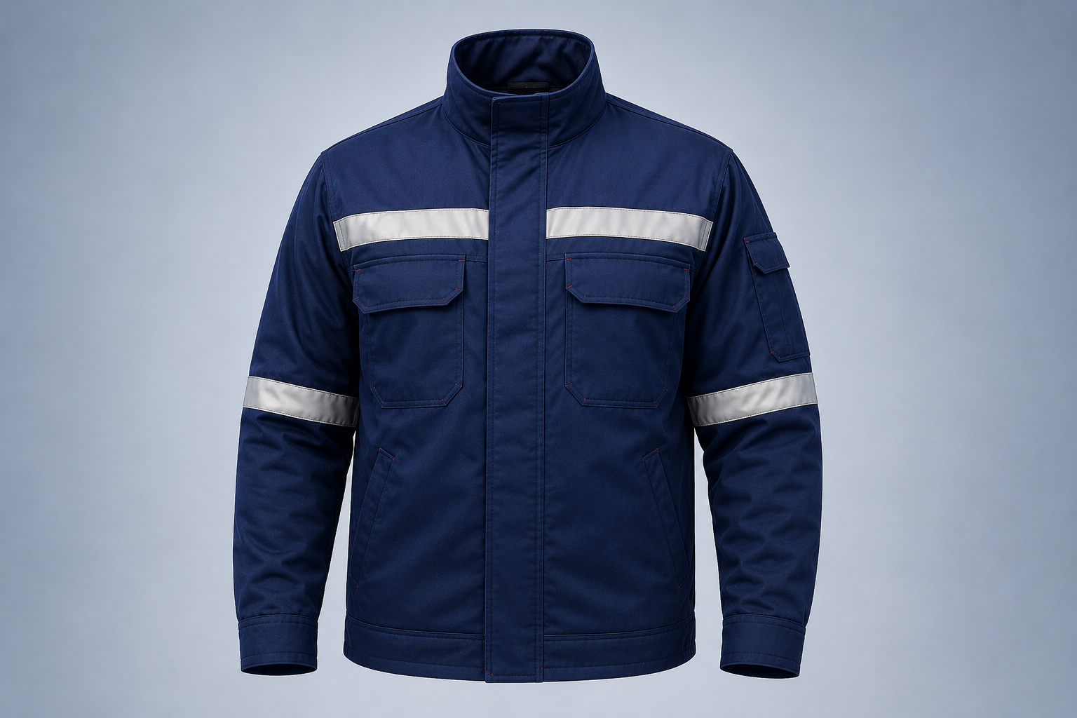 Flame Resistant Workwear — navy flame-resistant work jacket