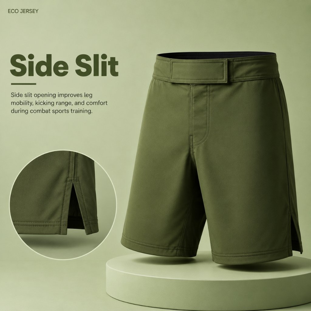 Lightweight MMA Training Shorts — side slit