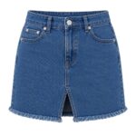 women's denim skirt product image, custom women's denim skirt manufacturer by Eco Jersey