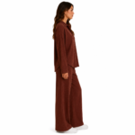 Women's co-ord set model side view — matching kurta and palazzo two-piece set shown from the side, B2B wholesale ethnic fashion and co-ordinate clothing manufacturing