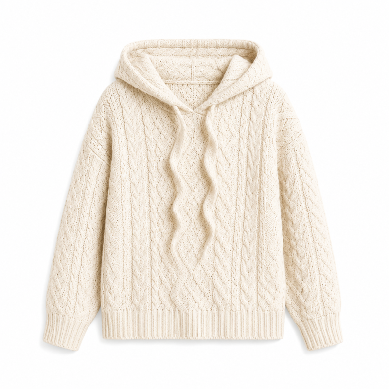 womens knitted hoodie
