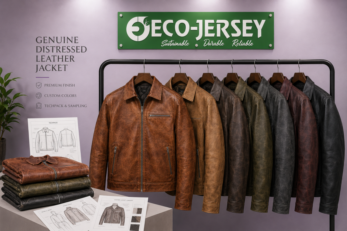 Vintage brown genuine leather jacket feature image 5 – B2B wholesale custom leather jacket by Eco Jersey